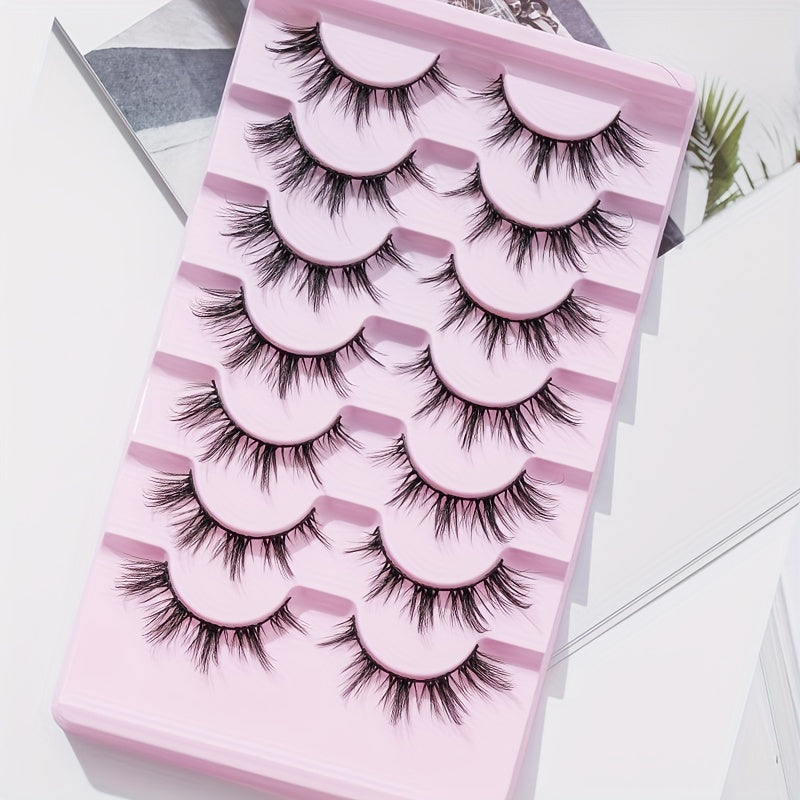 7 Pairs Spiky Manga Lashes Crisscross Style Anime False Eyelashes