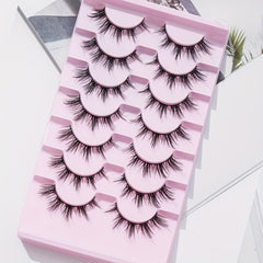 7 Pairs Spiky Manga Lashes Crisscross Style Anime False Eyelashes