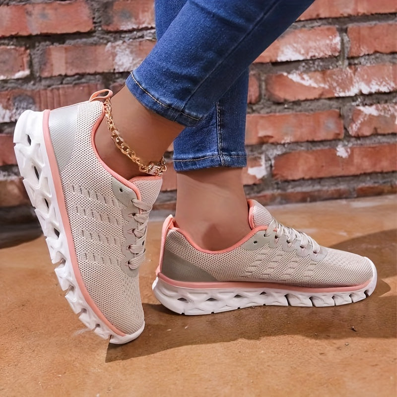 Women's Breathable Lace Up Running Shoes Lightweight Casual Low Top Shoe
