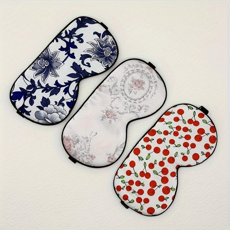 Plant Flower Pattern Eye Mask Blackout Blindfold Breathable Sleep Eye Mask