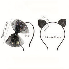 3pcs Halloween Cat Ears Head Hoop Girls Hair Accessories