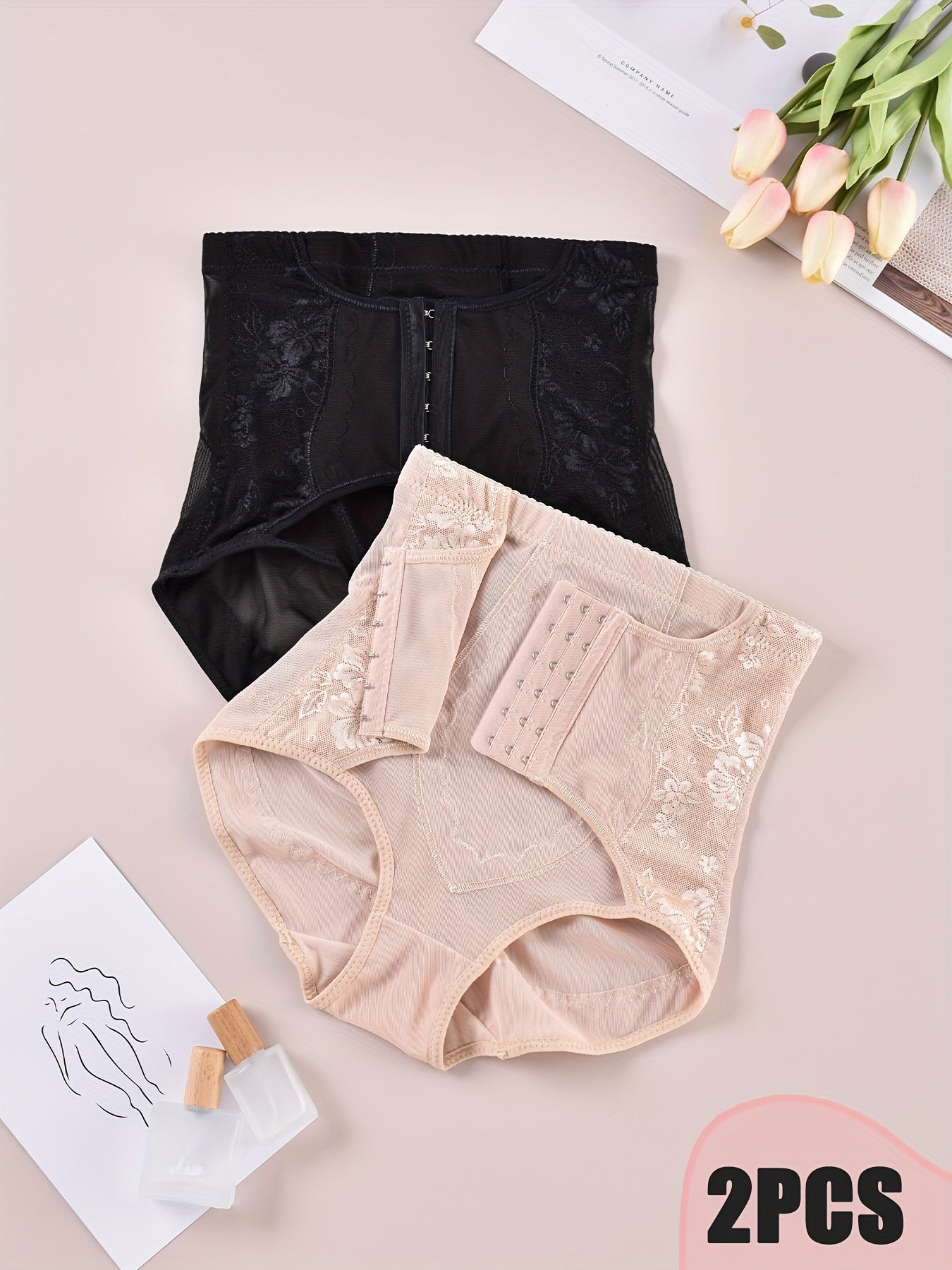 Mesh Stitching Tummy Control Slimming Panties Women's Underwear