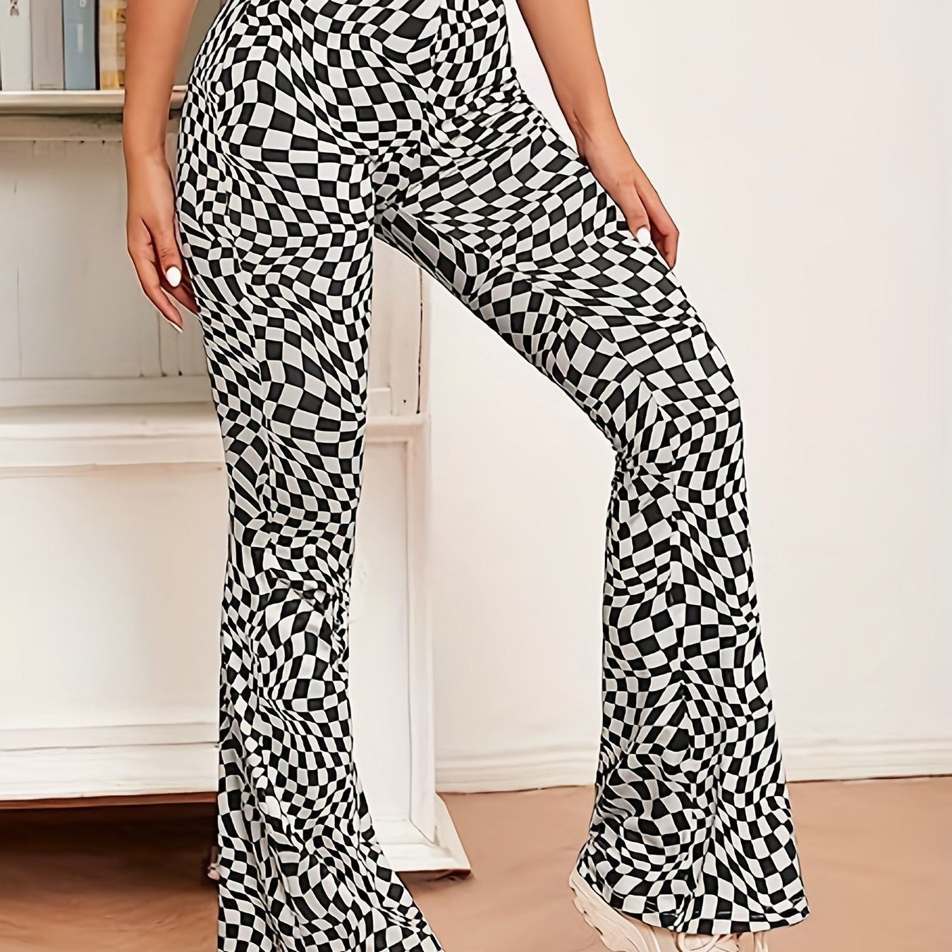 Flare Leg Pants Casual High Waist Slim Pants For Women