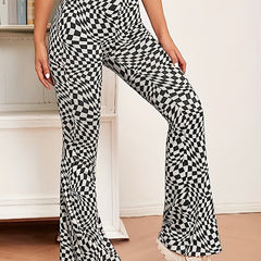 Flare Leg Pants Casual High Waist Slim Pants For Women