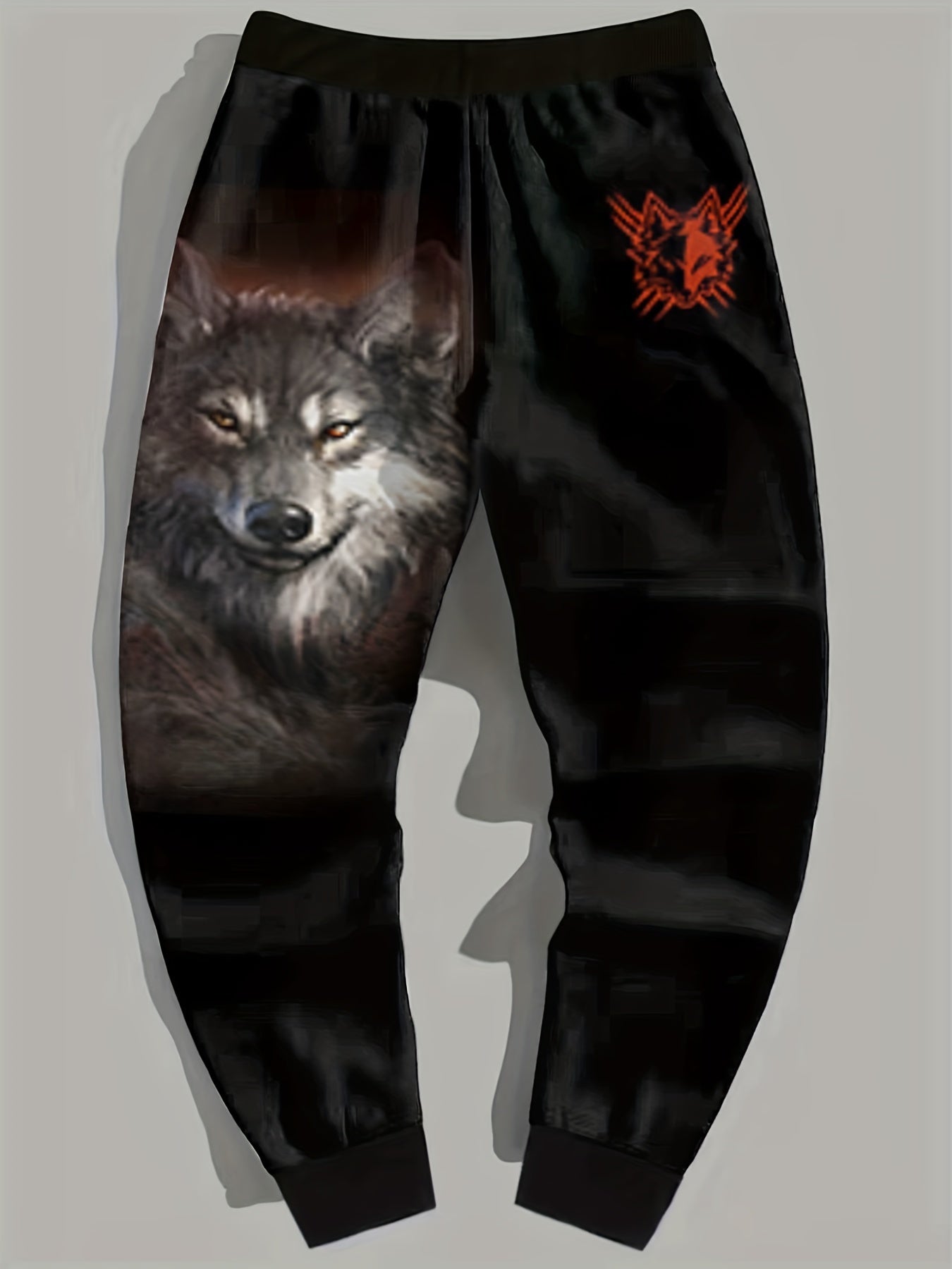 Men's Wolf Graphic Sweatpants Casual Joggers Outdoor