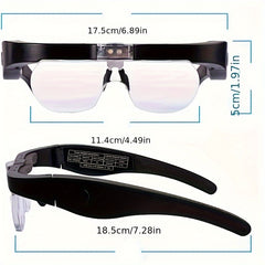 Rechargeable LED Head Magnifying Glass 4 Lens 1.5X 2.5X 3.5X