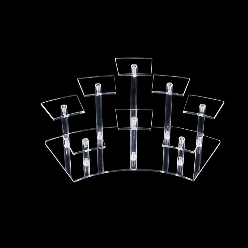 Acrylic Fan-shaped Display Stand for Dolls Mini Toys Jewelry Perfume