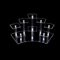 Acrylic Fan-shaped Display Stand for Dolls Mini Toys Jewelry Perfume