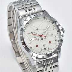 KUERST Men's Steel Strap Automatic Mechanical Watch Waterproof 3D Dial Calendar