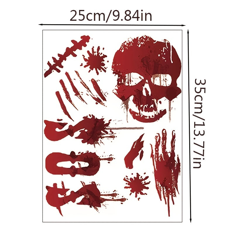Halloween Wall Stickers Blood Handprint Footprint Bat Window Stickers