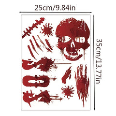 Halloween Wall Stickers Blood Handprint Footprint Bat Window Stickers