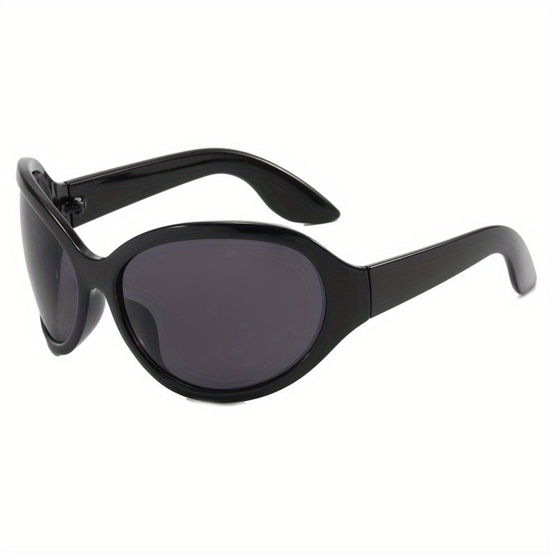 Y2K Wrap Around Sunglasses Oversized Hiphop Tinted Glasses UV400