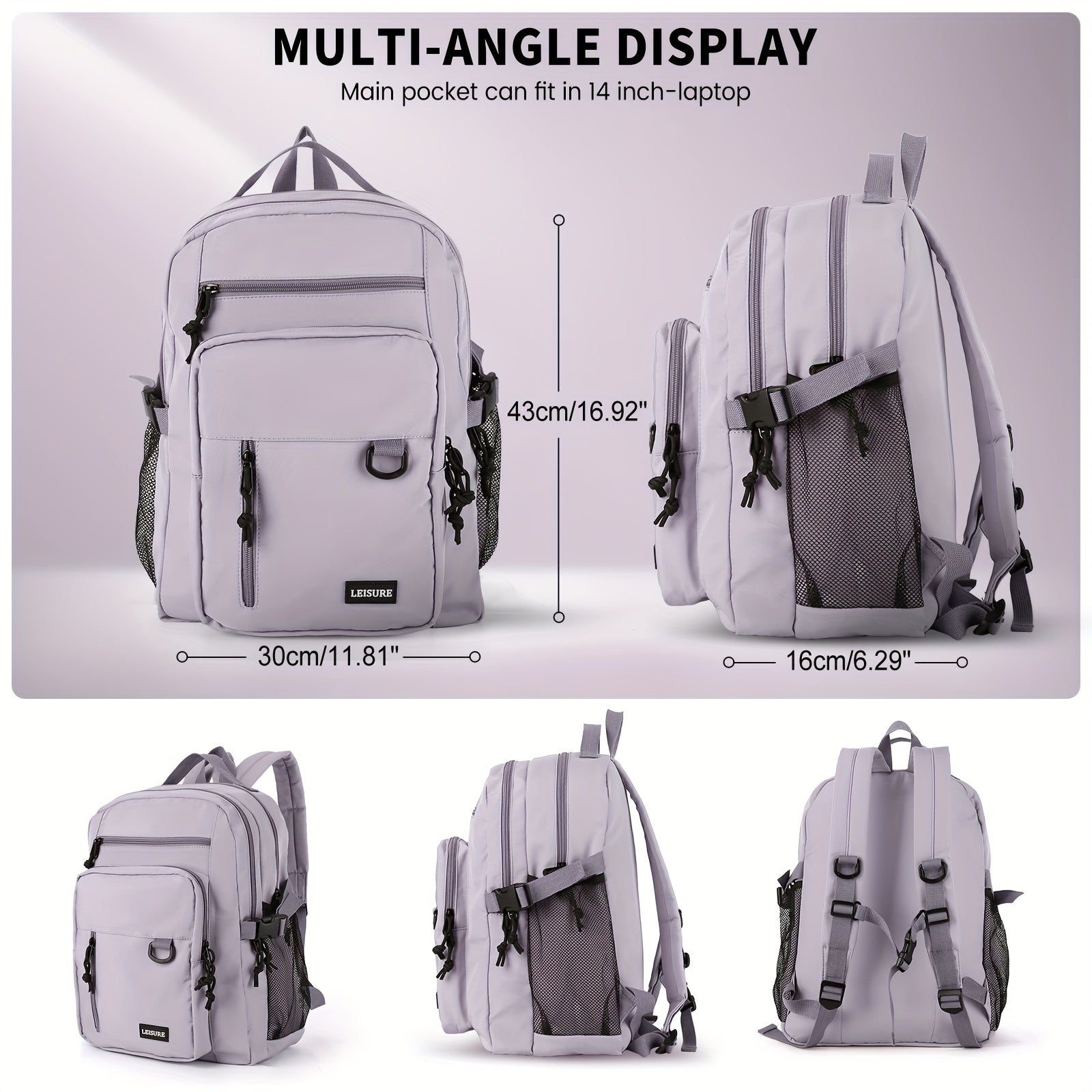 Large Capacity Preppy Backpack for Students Teens Girls