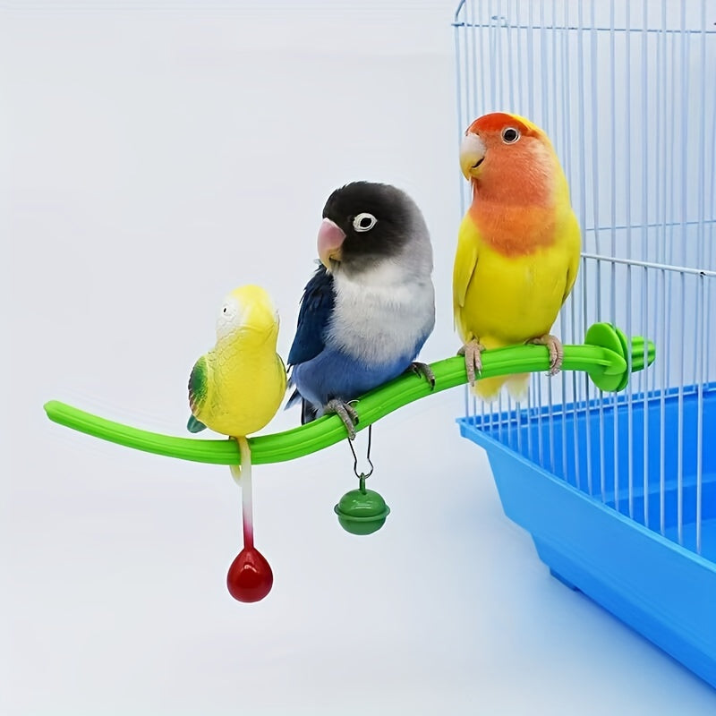 Parrot Toy Standing Pole Companionship Dummy Bird Bells Chewing Relaxing