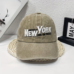 YORK 3D Embroidery Retro High Washed Denim Baseball Cap