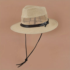 Vintage Mesh Hollow Fedora Cap Sunscreen Cowboy Hat