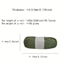 3mm Natural Fiber Hand-woven Rope, 100g - 83m, DIY Crocheting & Knitting