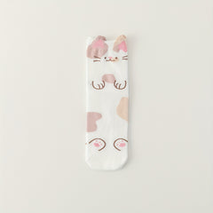 5 Pairs Cat Print Socks Lightweight Women's Stockings & Hosiery