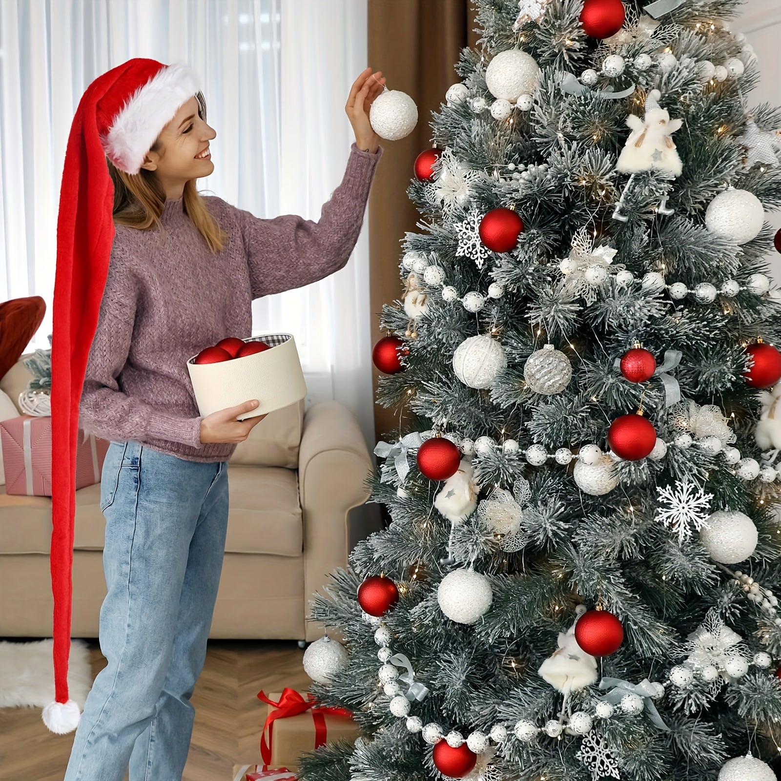 Extra Long Plush Christmas Hat Cosplay Party Decor Props