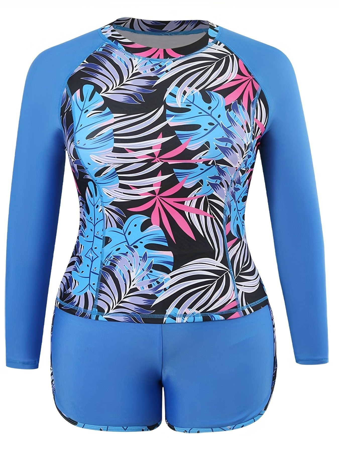 Modest Swimsuit Set Women's Plus Long Sleeve