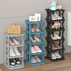 1pc Folding Shoe Rack Stackable Layer Cabinet for Bedroom Living Room Bathroom