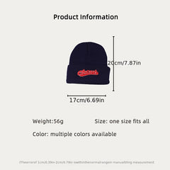Men's Letter Embroidery Knitted Hat Warm Ear Protection Sports Hat