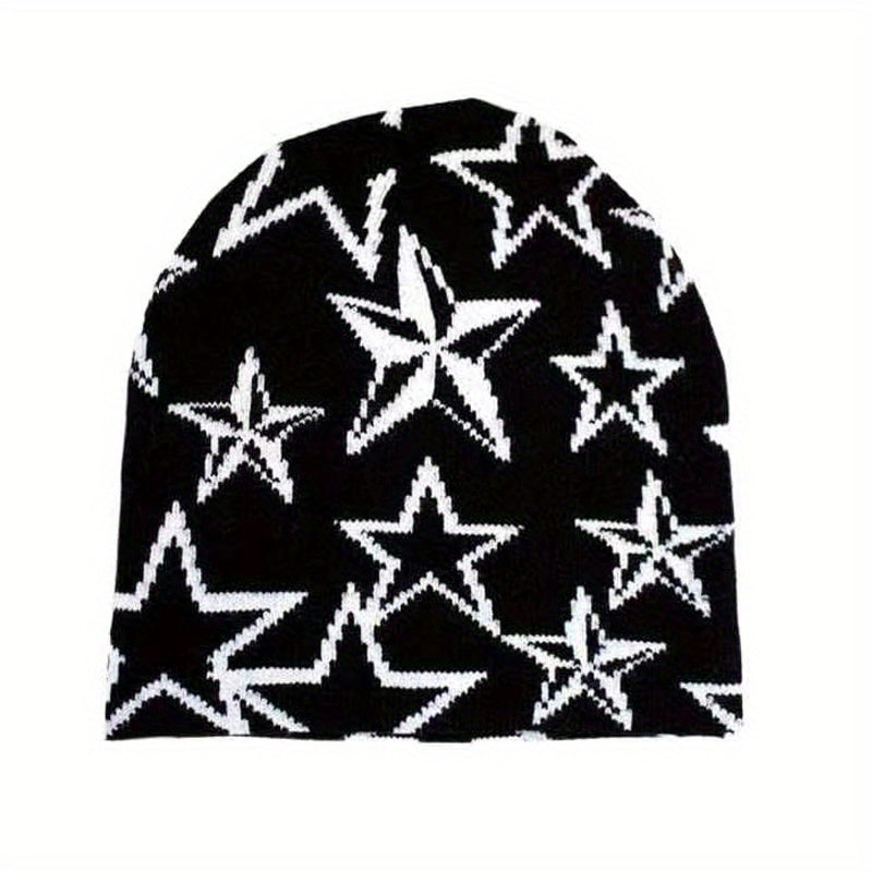 Goth Pentagram Beanie Y2K Star Knit Hat