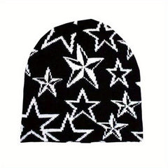 Goth Pentagram Beanie Y2K Star Knit Hat