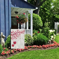 Valentines Small Garden Flag Double Sided Hearts Outdoor Yard Decor