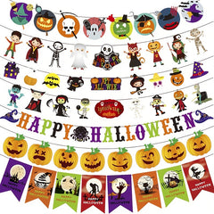 Halloween Pumpkin Ghost Theme Banner Party Decoration Supplies