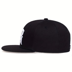 Gothic R Embroidery Snapback Hat Solid Hip Hop Baseball Cap Unisex