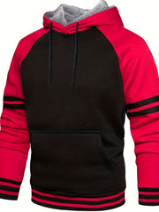 Men's Warm Fleece Hoodie with Drawstring & Pocket
