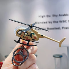 Alloy Model Helicopter Keychain Realistic Bag Pendant Car Key Charm