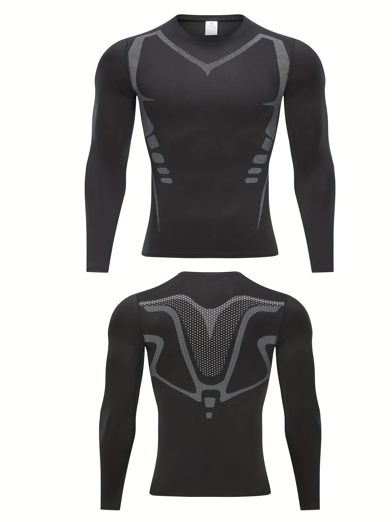 Men's Geometric Compression Shirt for Outdoor Fitness