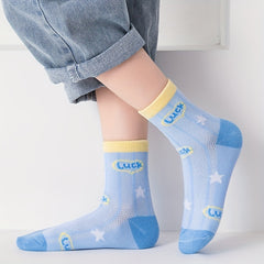 5 Pairs Boys Kids Thin Mesh Breathable Deodorant Socks