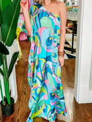 One Shoulder Maxi Dress