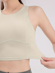 Solid Fitness Sports Bra with Criss Cross Straps