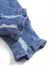 High Rise Ripped Skinny Jeans Distressed Denim Pants