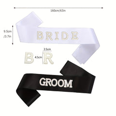 Groom Letter Garter Bachelor Party Belt Wedding Decoration Sparkling Satin Sash