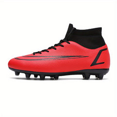 Men's Striped Lace-up Spike Soccer Cleats - Outdoor Rubber Sole