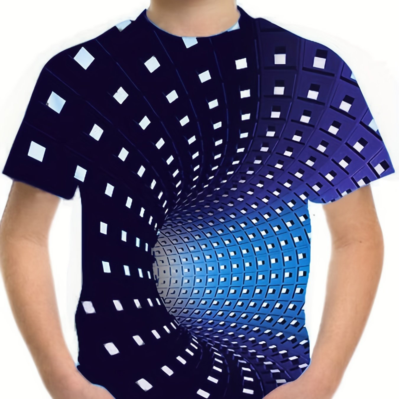 Boys' 3D Vision Illusion Graphic T Shirt - Breathable & Stretchy Tee
