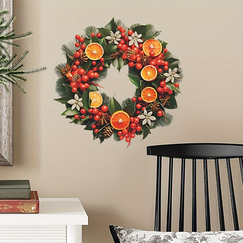 Christmas Garland Sticker, Self-adhesive Door Decoration, 15.3inch