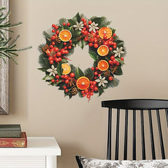 Christmas Garland Sticker, Self-adhesive Door Decoration, 15.3inch