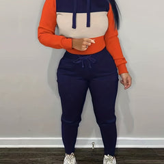 Women's Plus Colorblock Hoodie & Leggings Set