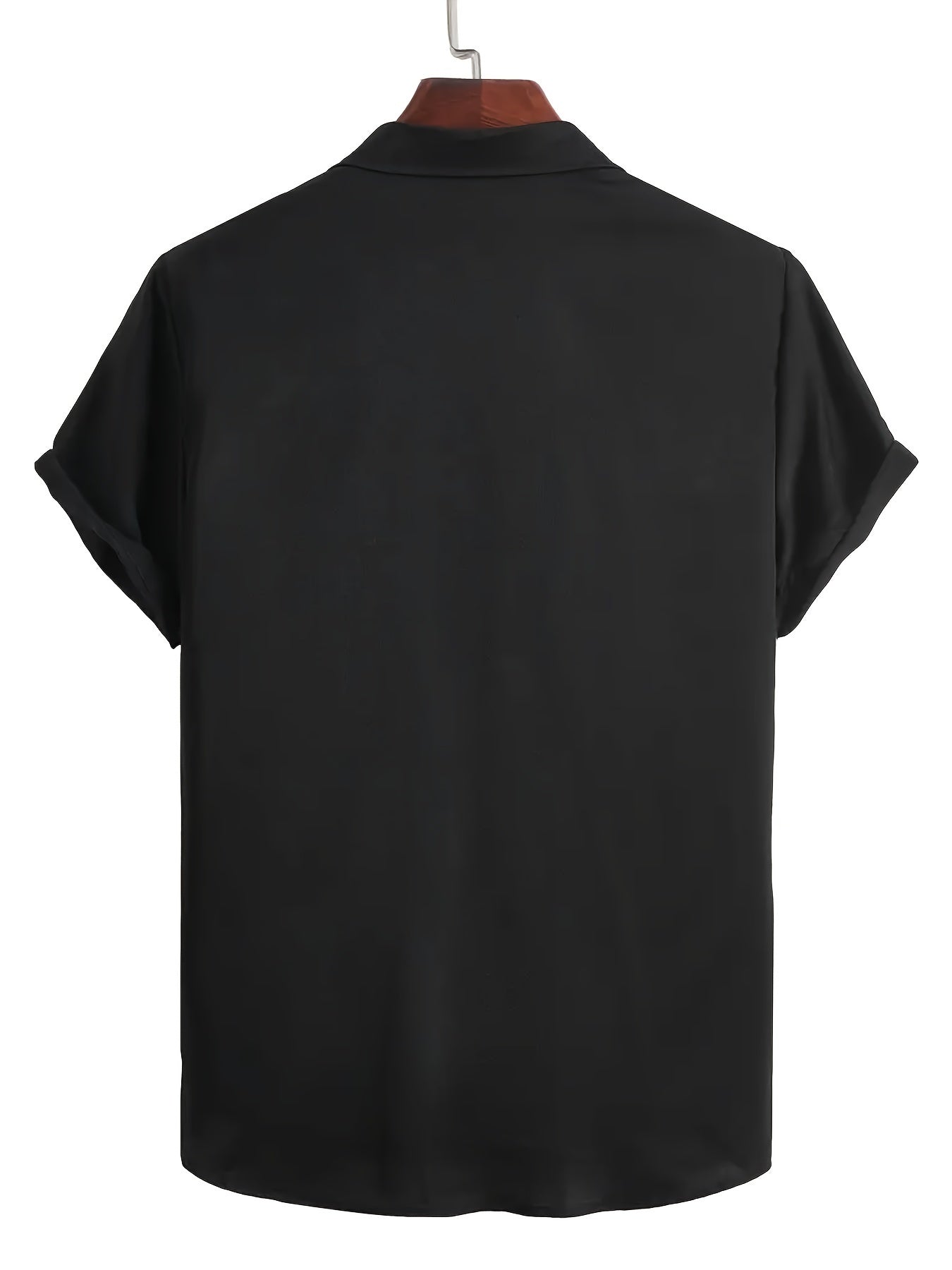 Casual Rose Print Men's Short Sleeve Shirt Streetwear