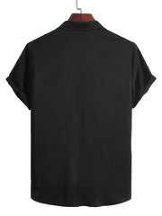Men's Solid Short Sleeve Button Up Shirt