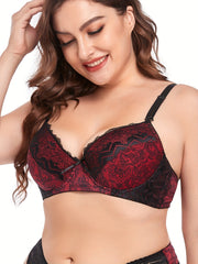 Sexy Lace Jacquard Stretch Bra
