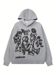Cartoon Graphic Print Hoodie Sweatshirt Women