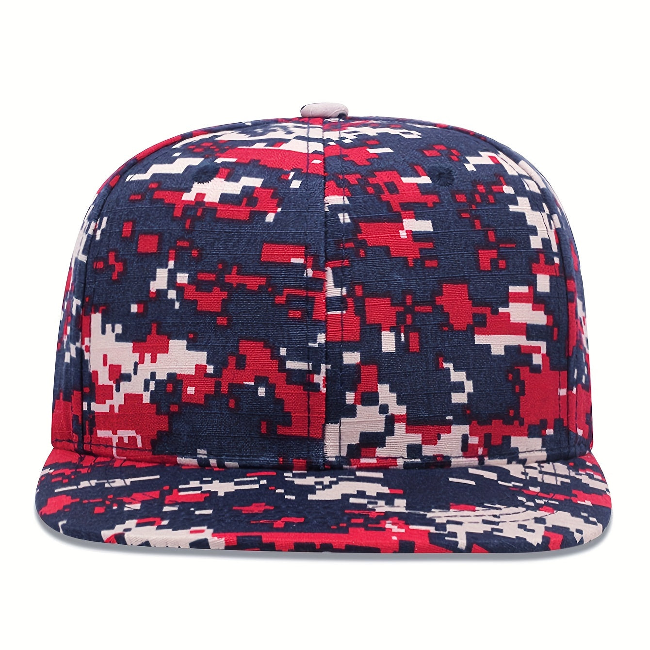 Red Mosaic Print Snapback Hat Hip Hop Unisex Baseball Cap