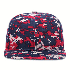 Red Mosaic Print Snapback Hat Hip Hop Unisex Baseball Cap